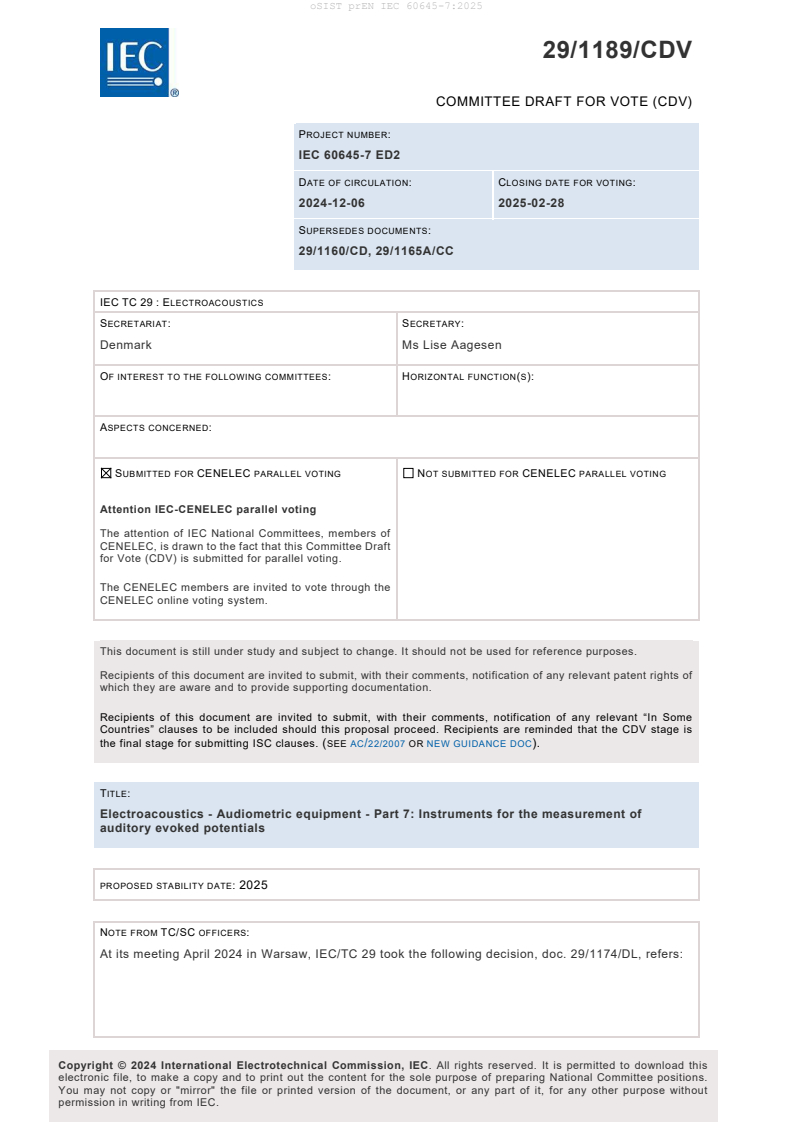 prEN IEC 60645-7:2025