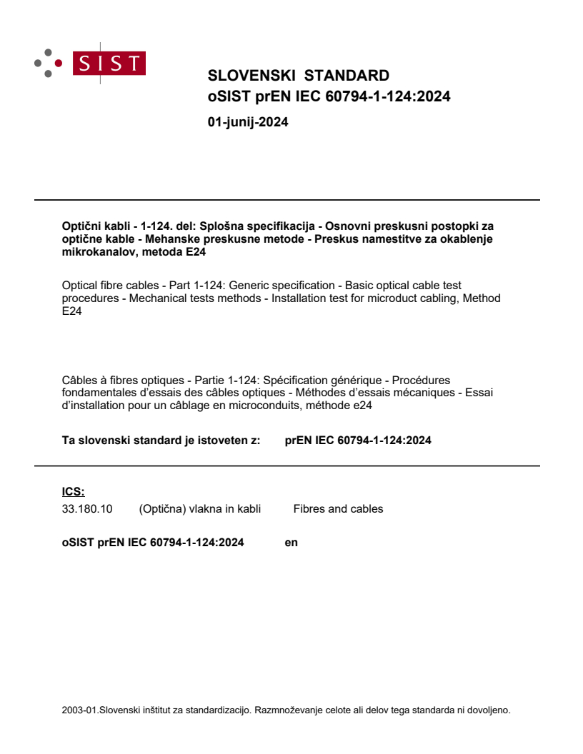prEN IEC 60794-1-124:2024 - BARVE