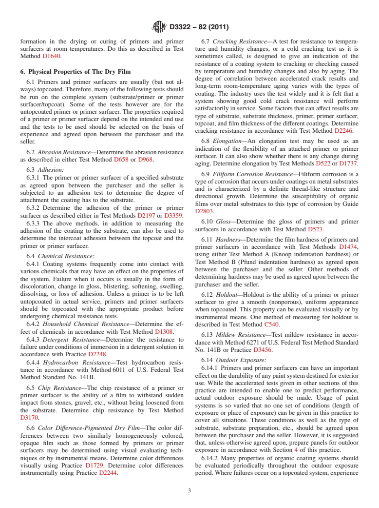 ASTM D3322-82(2011) - Standard Practice for Testing Primers and Primer Surfacers Over Preformed Metal