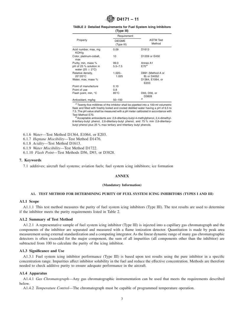 REDLINE ASTM D4171-11 - Standard Specification for Fuel System Icing Inhibitors