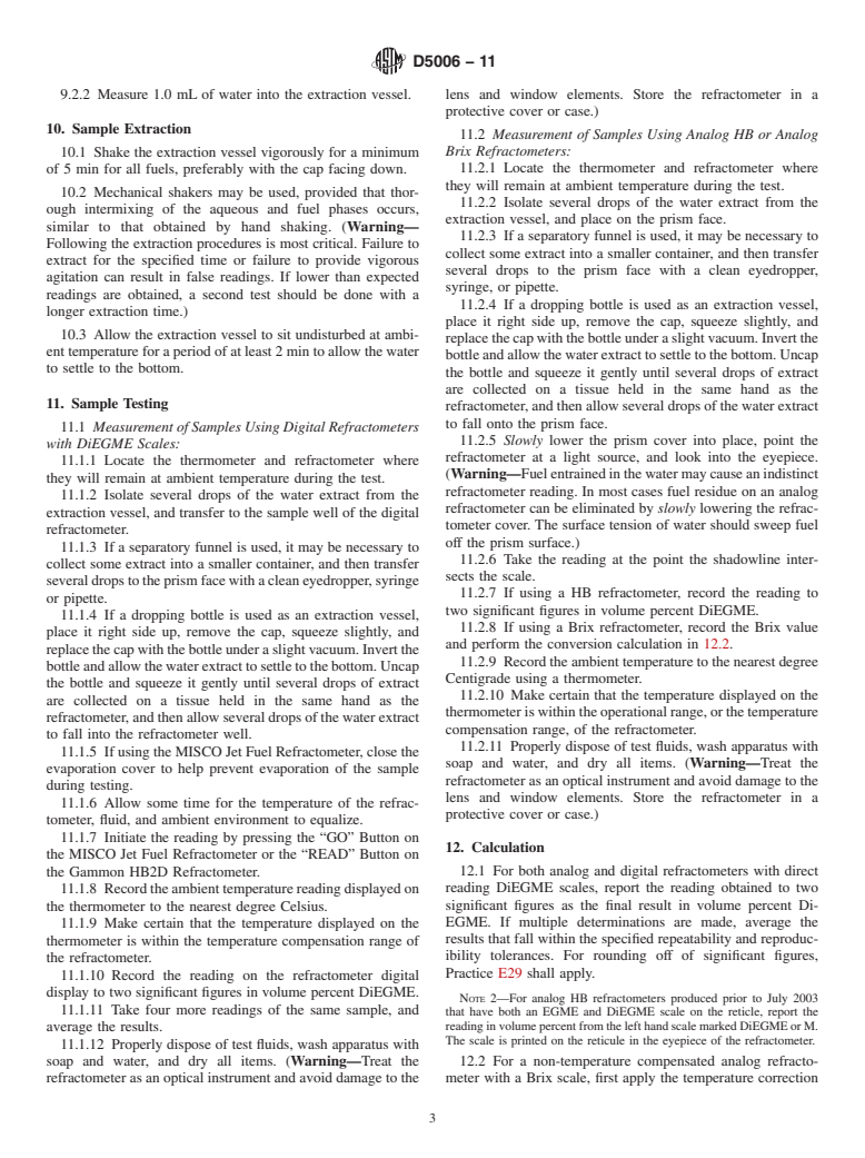 ASTM D5006-11 - Standard Test Method for Measurement of Fuel System Icing Inhibitors (Ether Type) in Aviation Fuels