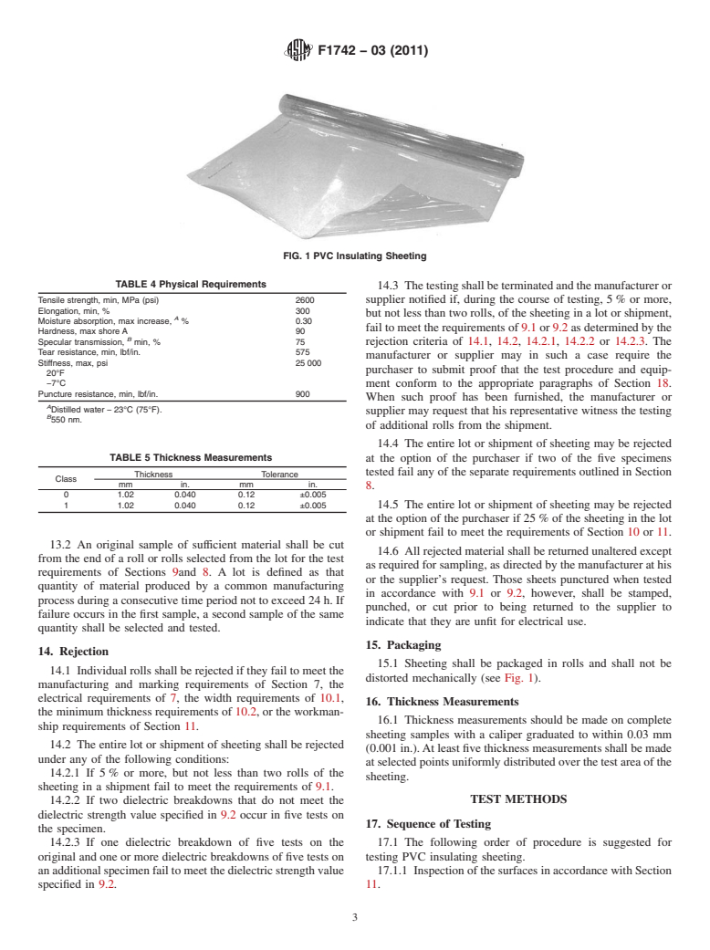 ASTM F1742-03(2011) - Standard Specification for PVC Insulating Sheeting