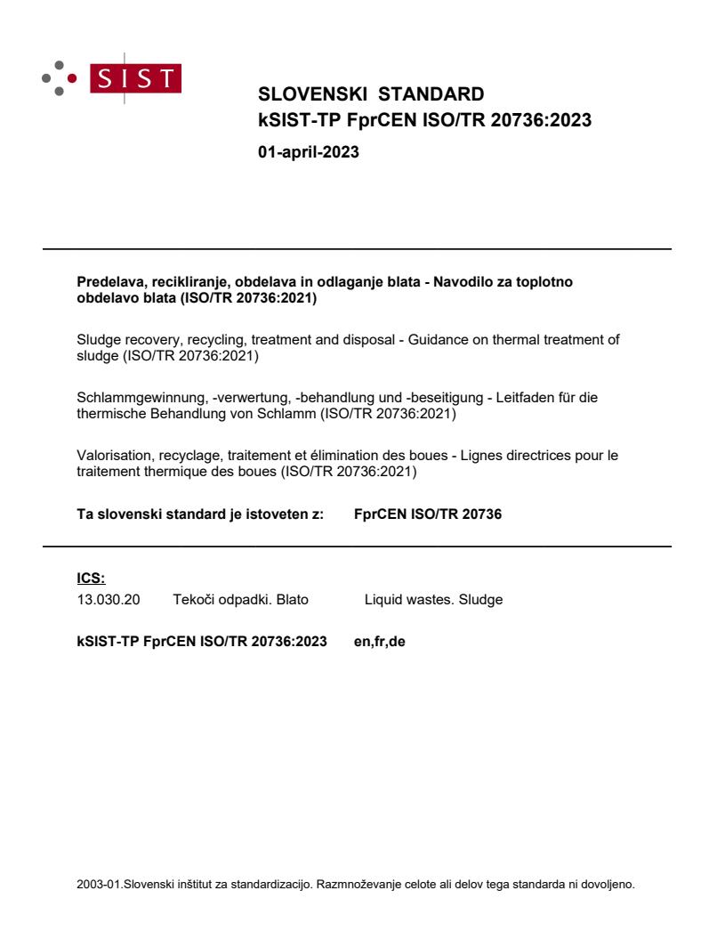kTP FprCEN ISO/TR 20736:2023 - BARVE