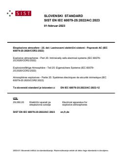 EN IEC 60079-25:2022/AC:2022-12 EN IEC 60079-25:2022/AC:2023 - Page 1 preview