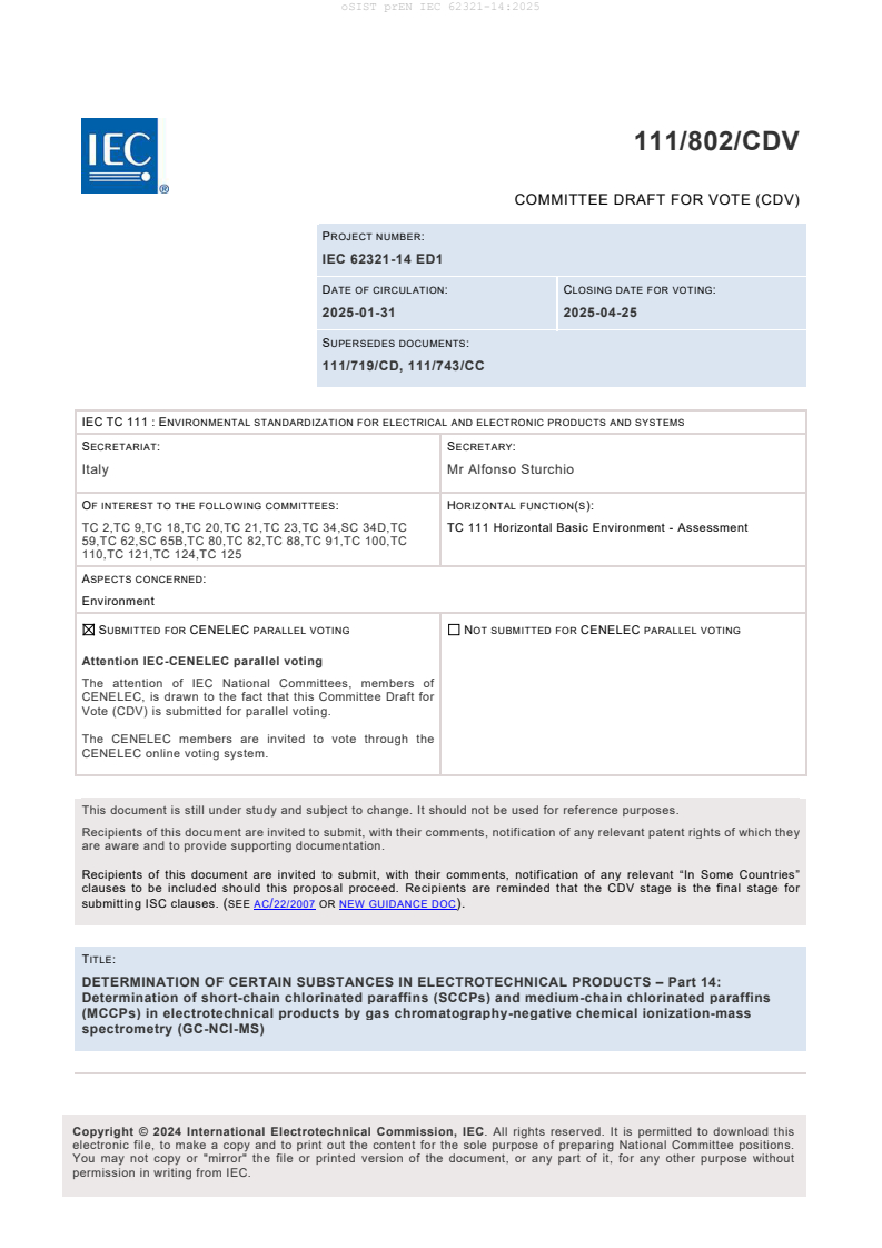 prEN IEC 62321-14:2025 - BARVE