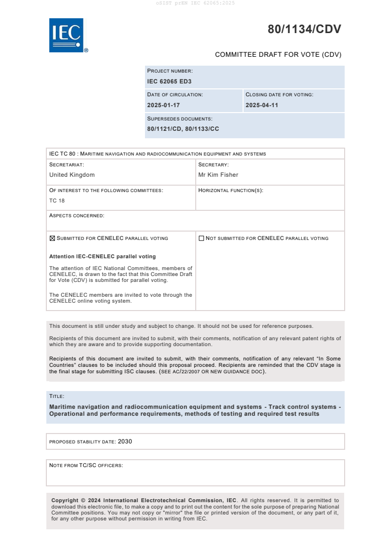 prEN IEC 62065:2025 - BARVE