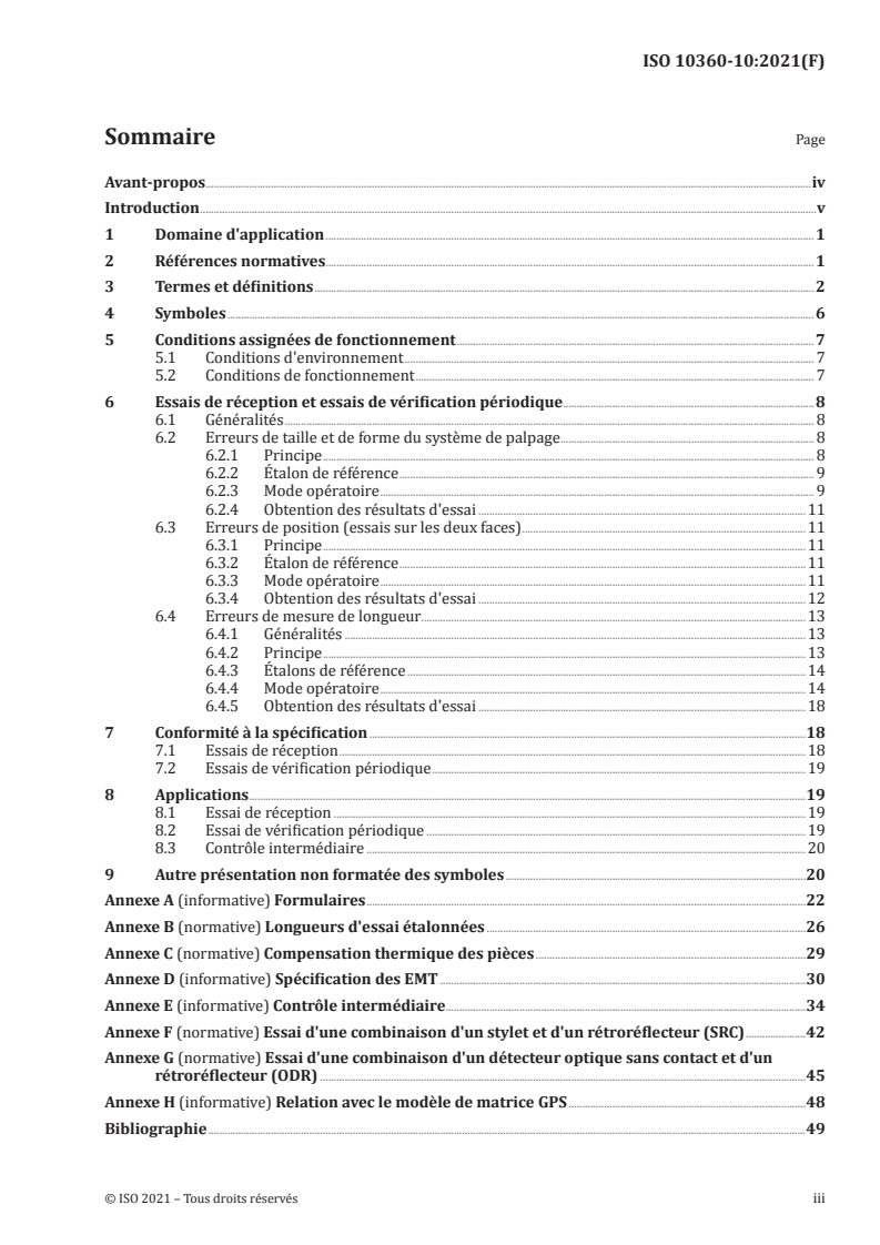 ISO 10360-10:2021 - Spécification géométrique des produits (GPS) — Essais de réception et de vérification périodique des systèmes à mesurer tridimensionnels (SMT) — Partie 10: Laser de poursuite
Released:8/27/2021