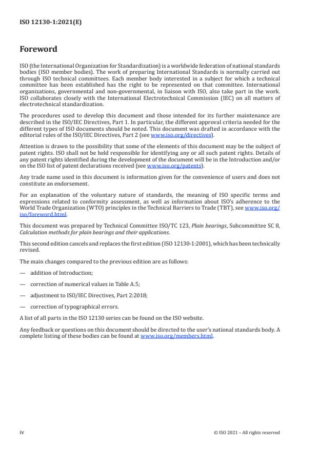 ISO 12130-1:2021 ISO 12130-1:2021 - Plain bearings -- Hydrodynamic plain tilting pad thrust bearings under steady-state conditions - Page 4 preview