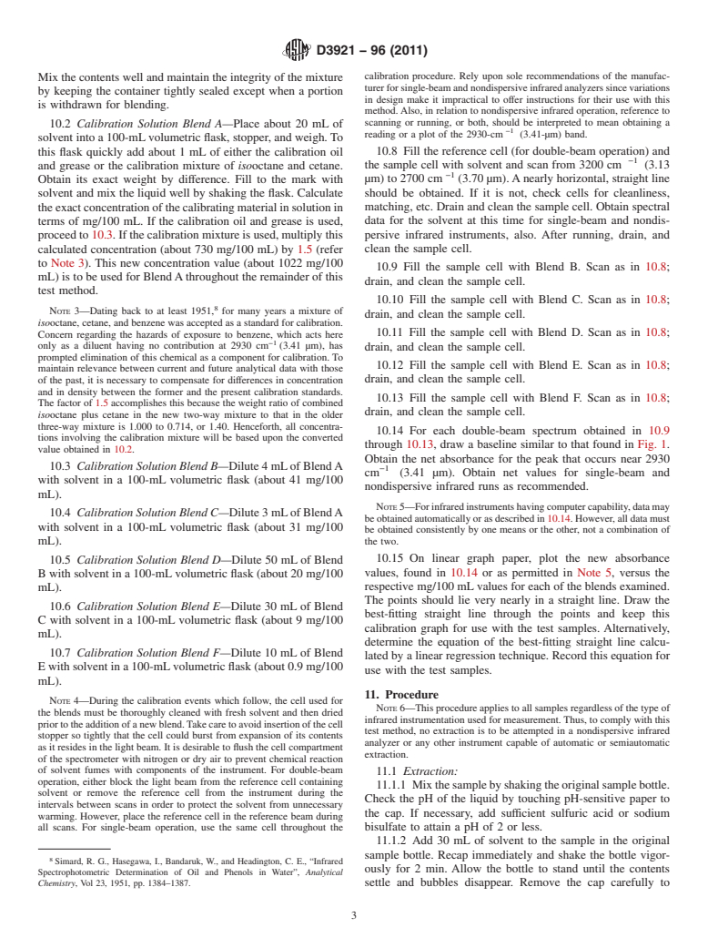 ASTM D3921-96(2011) - Standard Test Method for Oil and Grease and Petroleum Hydrocarbons in Water (Withdrawn 2013)