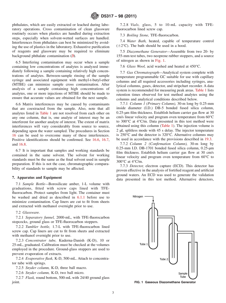 ASTM D5317-98(2011) - Standard Test Method for Determination of Chlorinated Organic Acid Compounds in Water by Gas Chromatography with an Electron Capture Detector