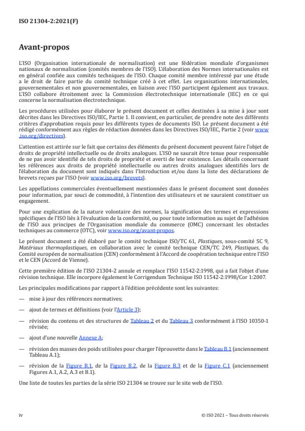ISO 21304-2:2021 ISO 21304-2:2021 - Plastiques -- Matériaux à base de polyéthylène à très haute masse moléculaire (PE-UHMW) pour moulage et extrusion - Page 4 preview