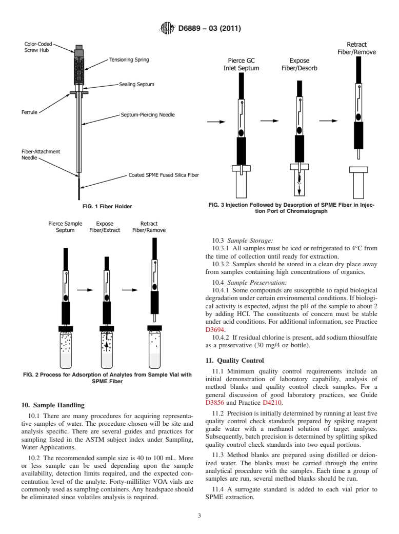 ASTM D6889-03(2011) - Standard Practice for Fast Screening for Volatile Organic Compounds in Water Using Solid Phase Microextraction (SPME)