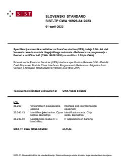 TP CWA 16926-64:2023 - Page 1 preview