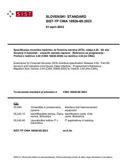 TP CWA 16926-69:2023 - BARVE - Page 1 preview