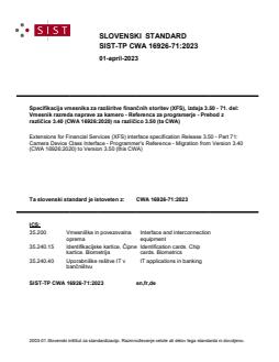 CWA 16926-71:2023 TP CWA 16926-71:2023 - BARVE - Page 1 preview