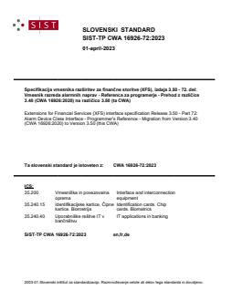 SIST-TP CWA 16926-72:2023 - Page 1 preview