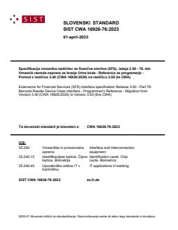 CWA 16926-76:2023 - Page 1 preview