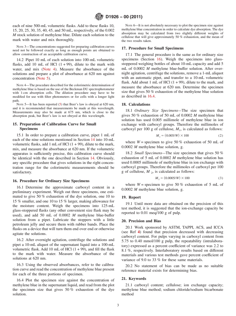 ASTM D1926-00(2011) - Standard Test Methods for Carboxyl Content of Cellulose