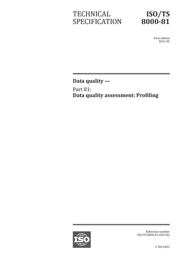ISO/TS 8000-81:2021 - Data quality