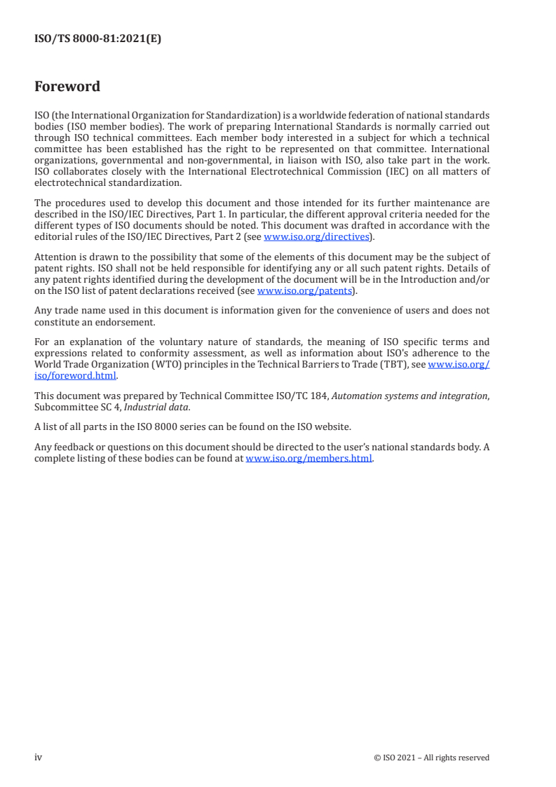 ISO/TS 8000-81:2021 ISO/TS 8000-81:2021 - Data quality — Part 81: Data quality assessment: Profiling
Released:5/20/2021 - Page 4 preview
