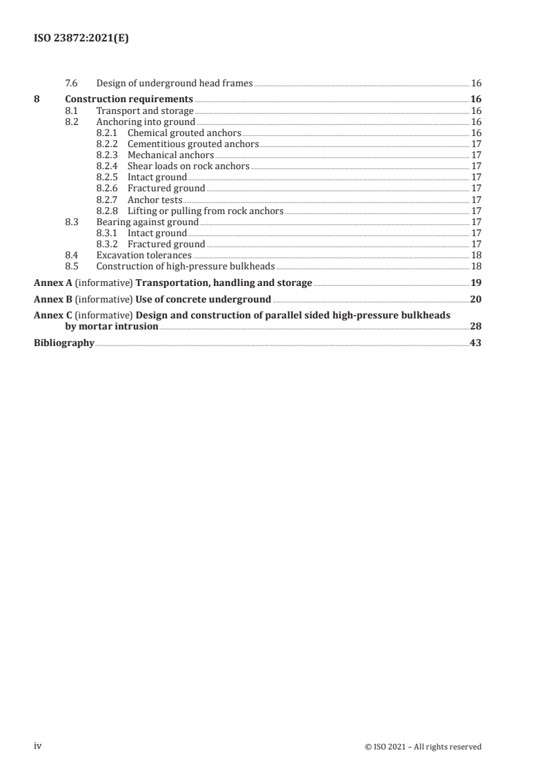 ISO 23872:2021 ISO 23872:2021 - Mining structures -- Underground structures - Page 4 preview