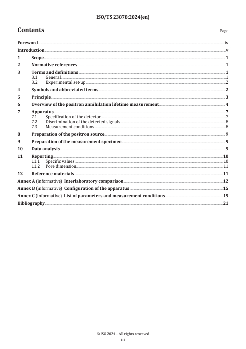 ISO/TS 23878:2024 - Nanotechnologies — Positron annihilation lifetime measurement for nanopore evaluation in materials
Released:16. 08. 2024