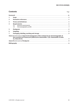 ISO 19332:2020 - Essential oil of matricaria [Matricaria chamomilla L. syn. Chamomilla recutita (L.) Rauschert]
Released:12/16/2020 - Page 3 preview