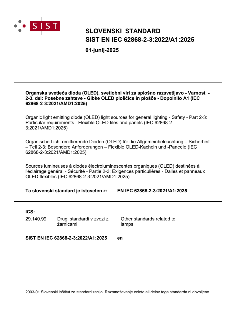 EN IEC 62868-2-3:2022/A1:2025