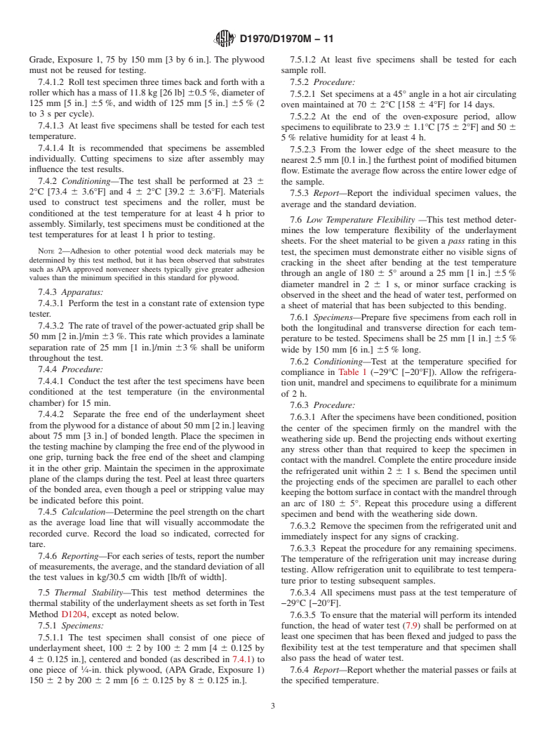 ASTM D1970/D1970M-11 - Standard Specification for Self-Adhering Polymer Modified Bituminous Sheet Materials Used as Steep Roofing Underlayment for Ice Dam Protection