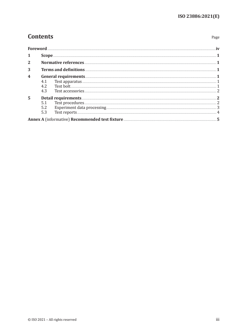 ISO 23886:2021 - Aerospace — Collar, threaded, self-locking — Test method for torque and preload
Released:7/21/2021