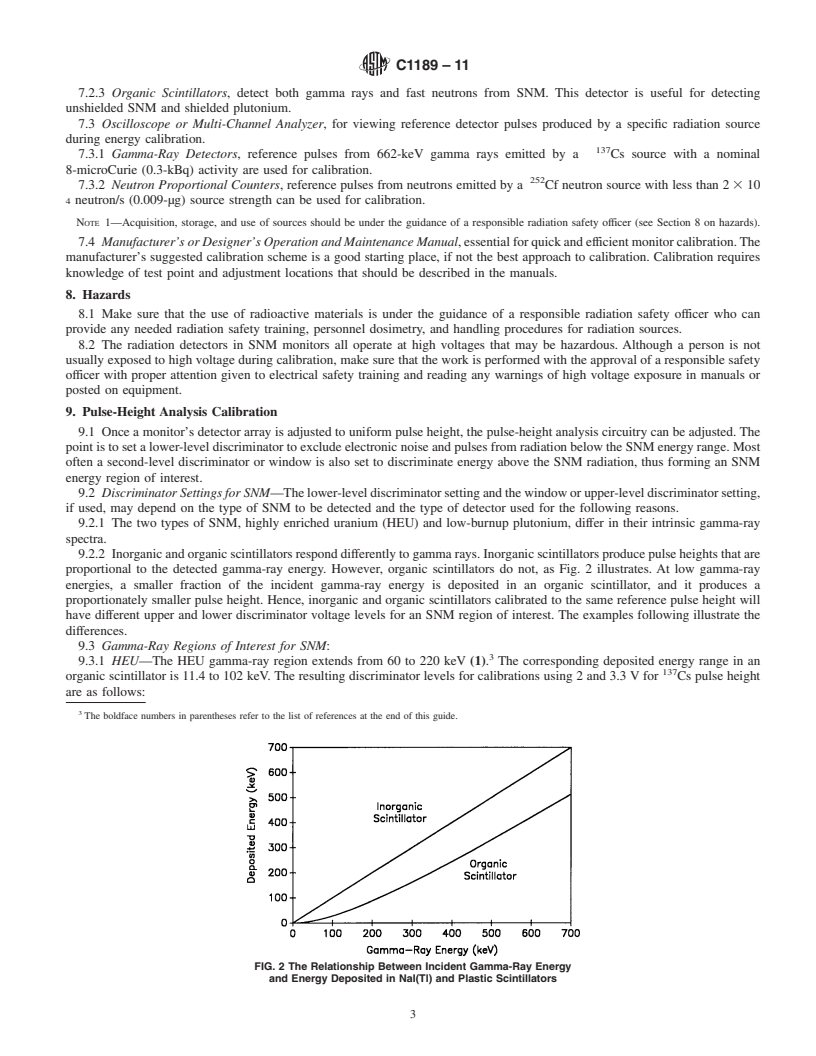 REDLINE ASTM C1189-11 - Standard Guide to Procedures for Calibrating Automatic Pedestrian SNM Monitors