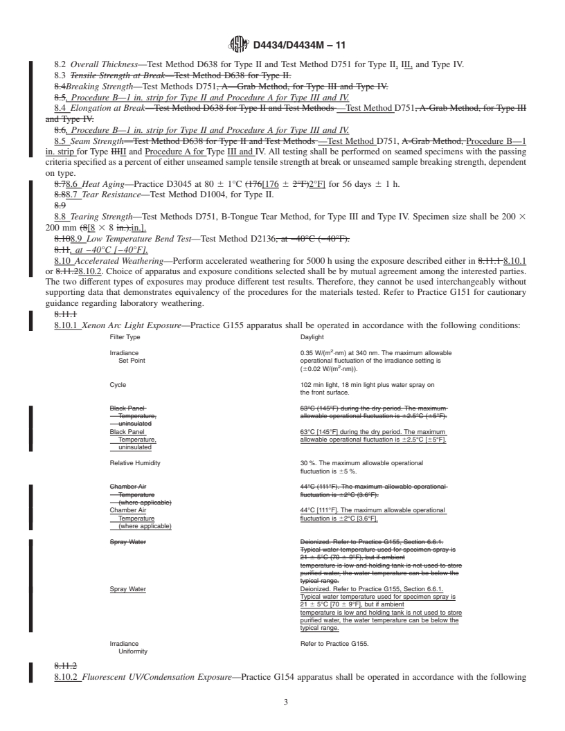 REDLINE ASTM D4434/D4434M-11 - Standard Specification for Poly(Vinyl Chloride) Sheet Roofing