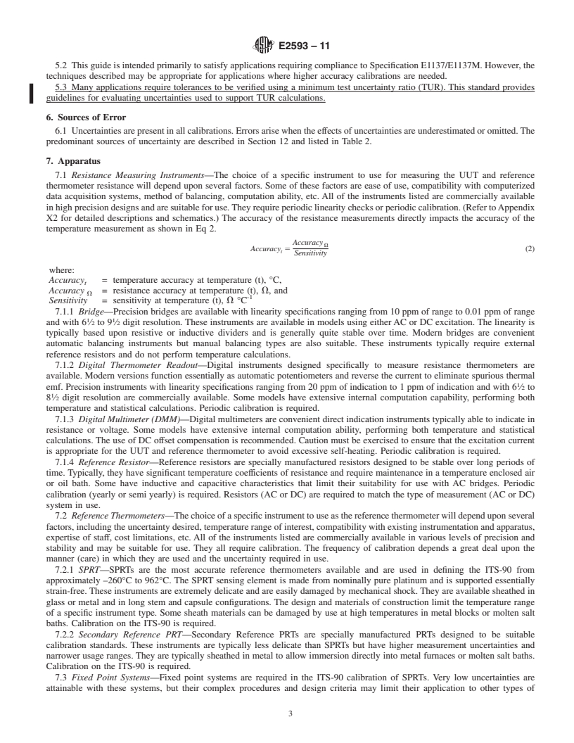 REDLINE ASTM E2593-11 - Standard Guide for Accuracy Verification of Industrial Platinum Resistance Thermometers