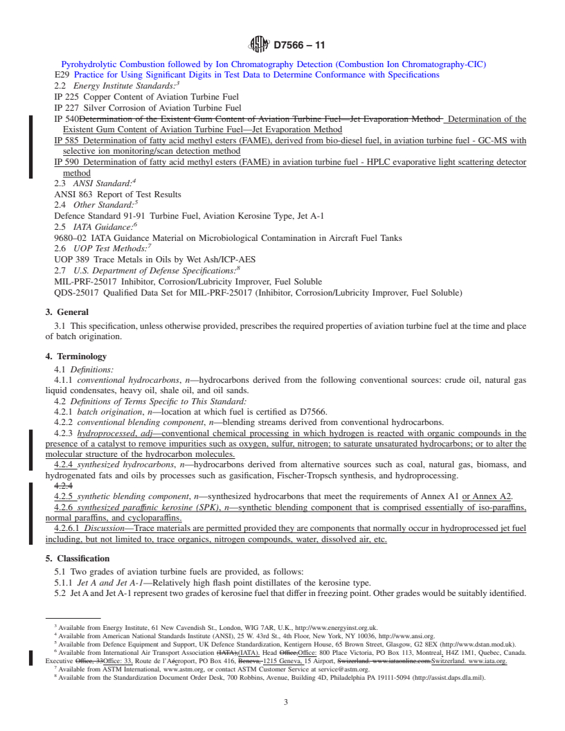 REDLINE ASTM D7566-11 - Standard Specification for Aviation Turbine Fuel Containing Synthesized Hydrocarbons