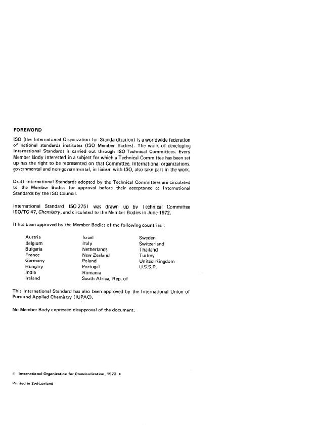 ISO 2751:1973 ISO 2751:1973 - Urea for industrial use -- Determination of the buffer coefficient -- Potentiometric method - Page 2 preview