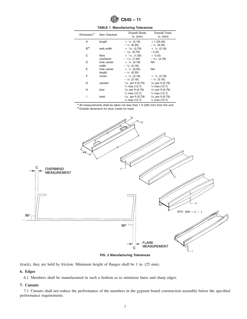 REDLINE ASTM C645-11 - Standard Specification for  Nonstructural Steel Framing Members
