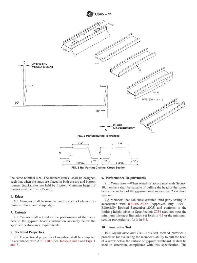 ASTM C645-11 - Standard Specification for  Nonstructural Steel Framing Members