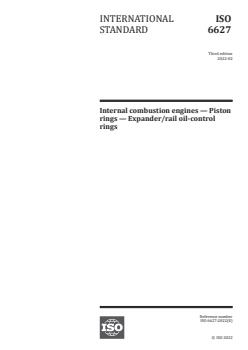 ISO 6627:2022 - Internal combustion engines — Piston rings — Expander/rail oil-control rings
Released:2/25/2022 - Page 1 preview
