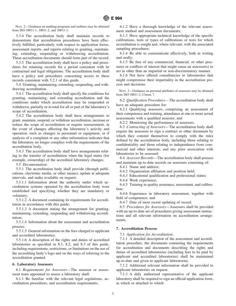 ASTM E994-95 - Standard Guide for Calibration and Testing Laboratory Accreditation Systems General Requirements for Operation and Recognition (Withdrawn 2004)