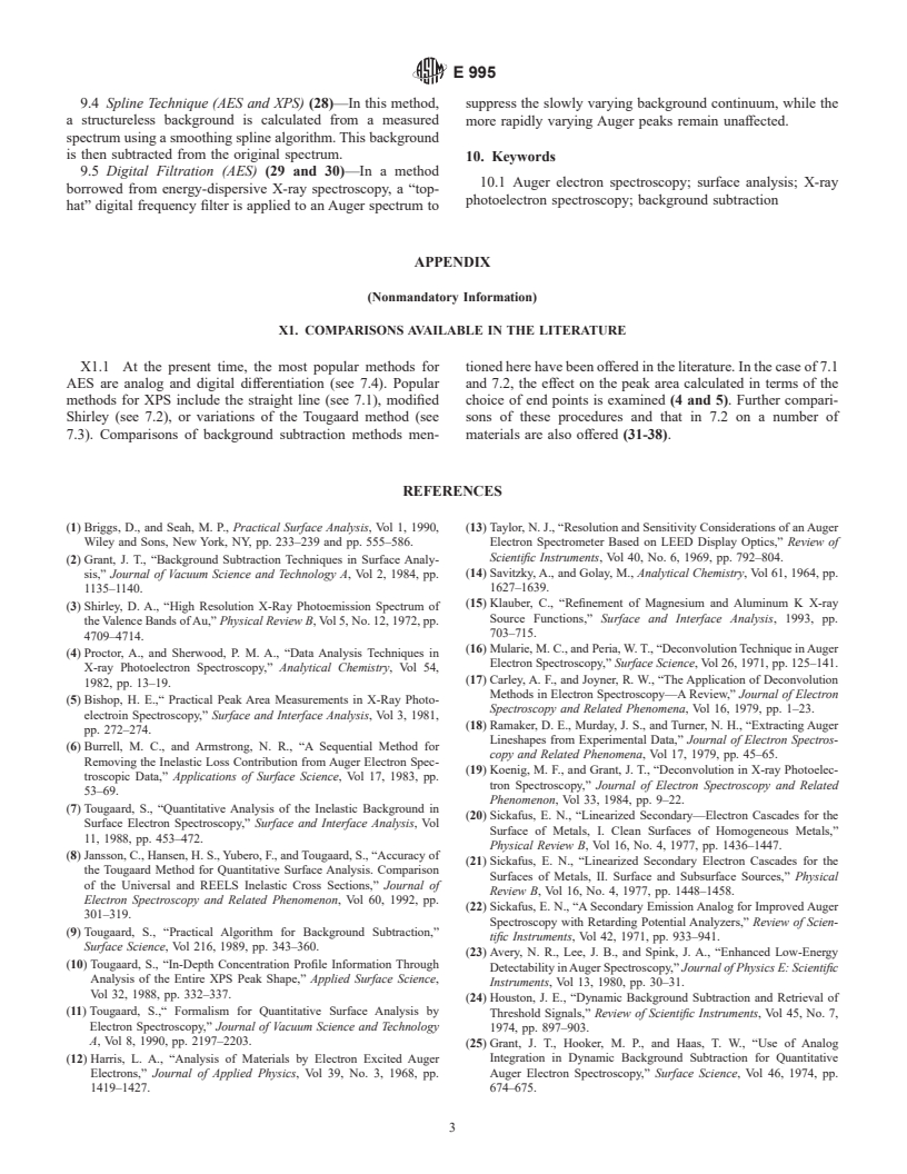 ASTM E995-97 - Standard Guide for Background Subtraction Techniques in Auger Electron and X-ray Photoelectron Spectroscopy