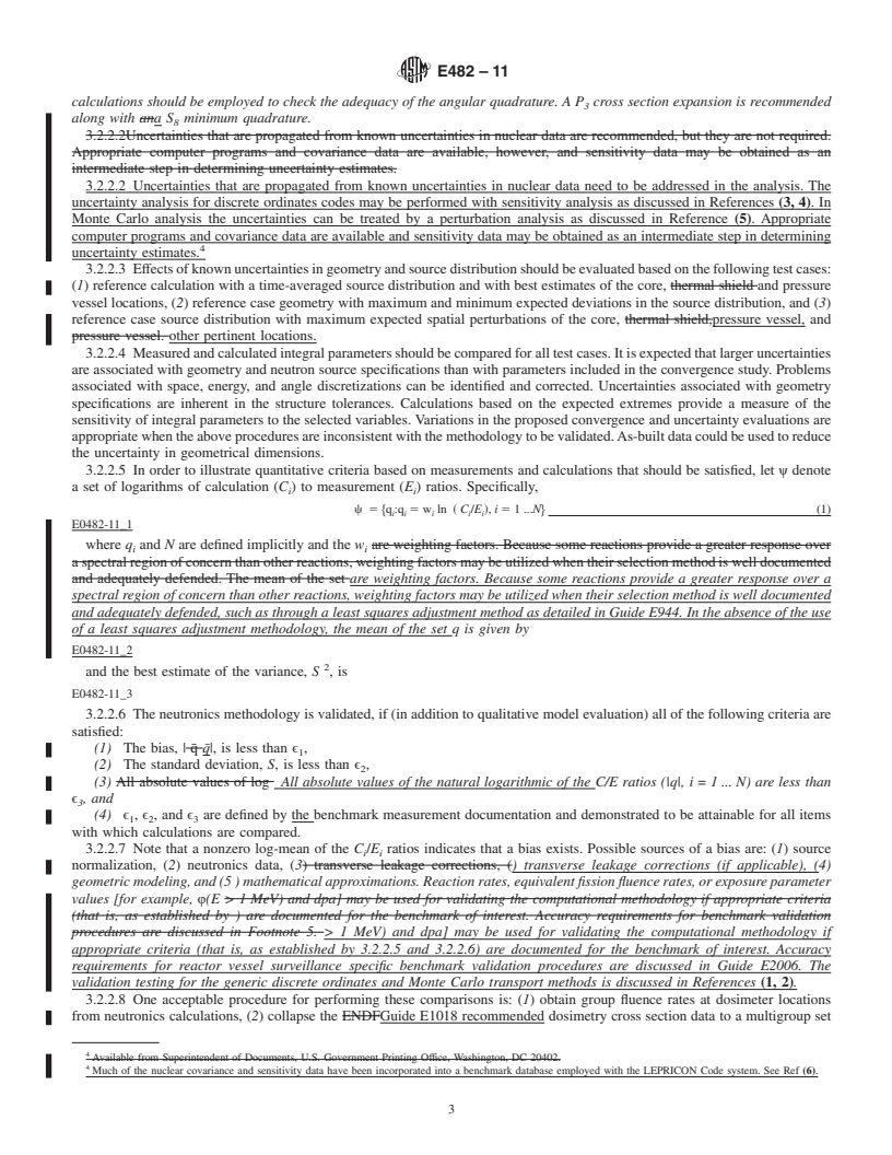 REDLINE ASTM E482-11 - Standard Guide for  Application of Neutron Transport Methods for Reactor Vessel Surveillance, E706 (IID)