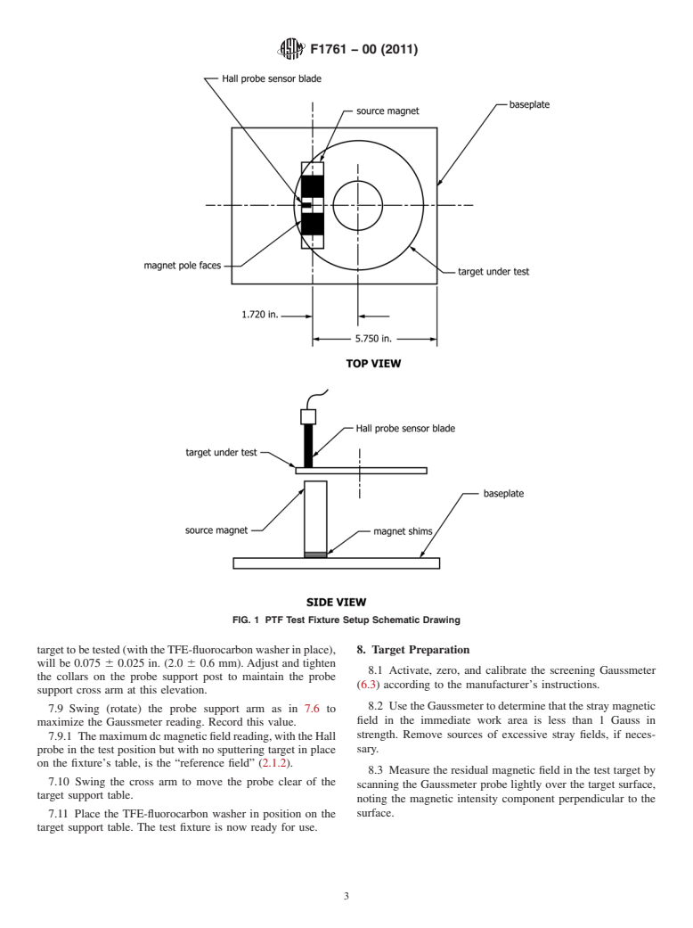 ASTM F1761-00(2011) - Standard Test Method for Pass Through Flux of Circular Magnetic Sputtering Targets (Withdrawn 2020)