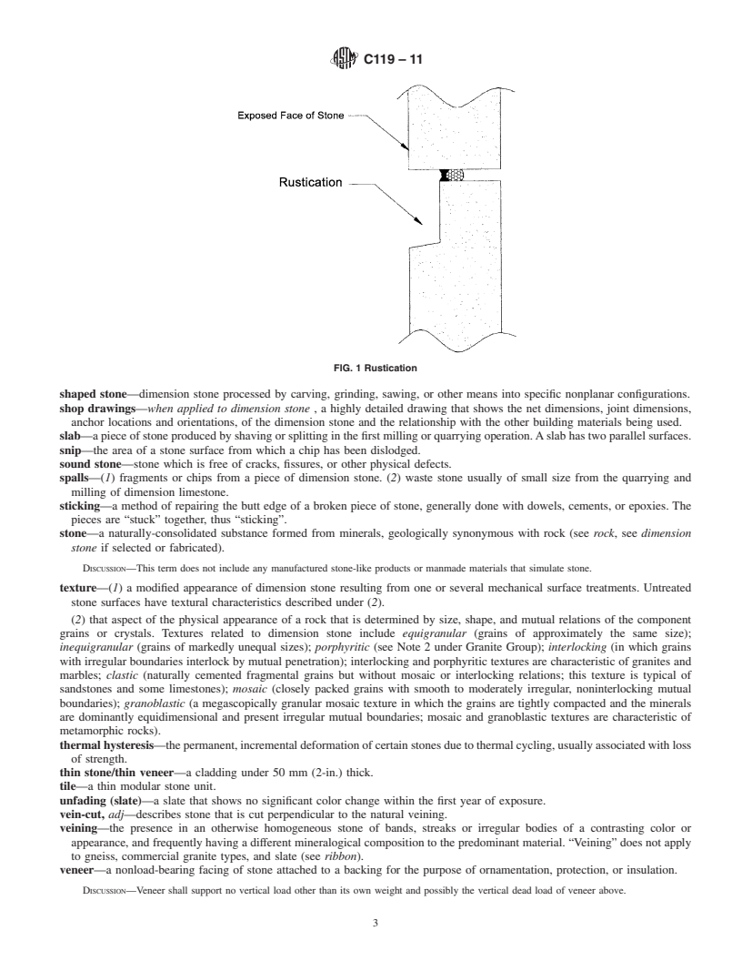 REDLINE ASTM C119-11 - Standard Terminology Relating to Dimension Stone