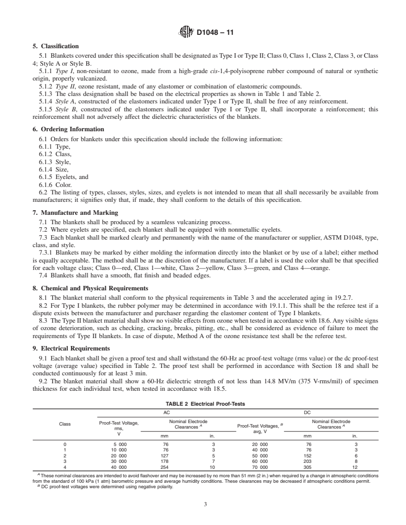 REDLINE ASTM D1048-11 - Standard Specification for Rubber Insulating Blankets