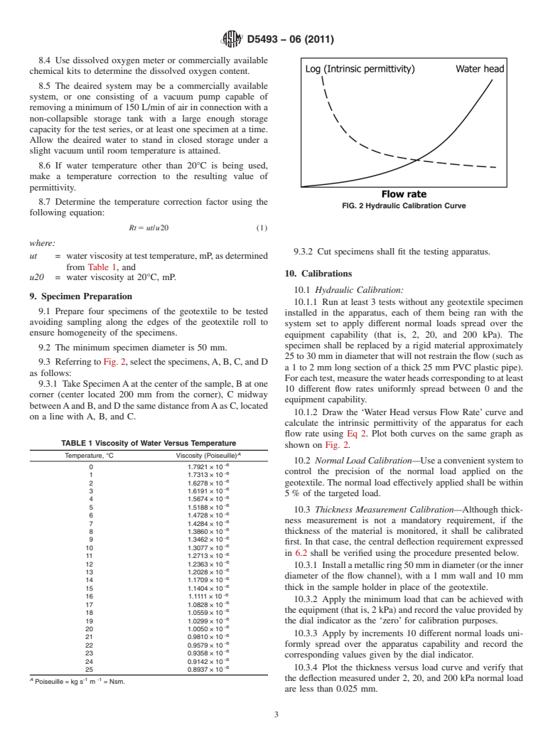 ASTM D5493-06(2011) - Standard Test Method for Permittivity of Geotextiles Under Load