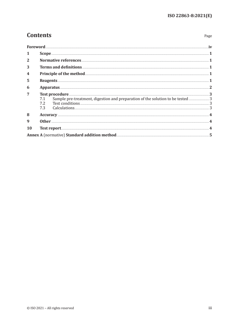 ISO 22863-8:2021 - Fireworks — Test methods for determination of specific chemical substances — Part 8: Arsenic content by hydride generation atomic fluorescence spectrometry
Released:2/10/2021