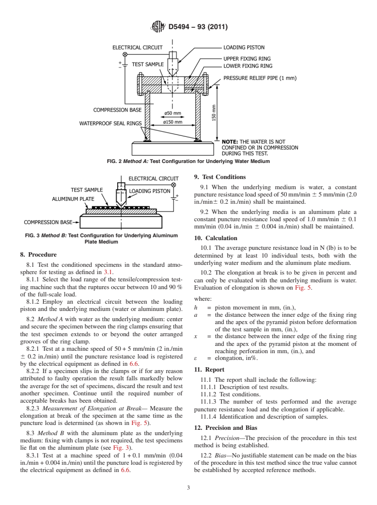 ASTM D5494-93(2011) - Standard Test Method for the Determination of Pyramid Puncture Resistance of Unprotected and Protected Geomembranes