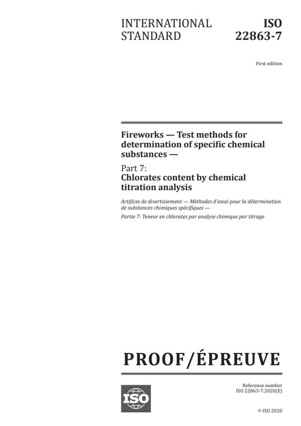 ISO/PRF 22863-7:Version 19-dec-2020 - Fireworks -- Test methods for determination of specific chemical substances