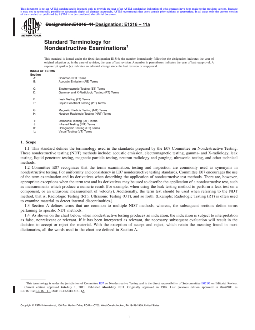 REDLINE ASTM E1316-11a - Standard Terminology for Nondestructive Examinations