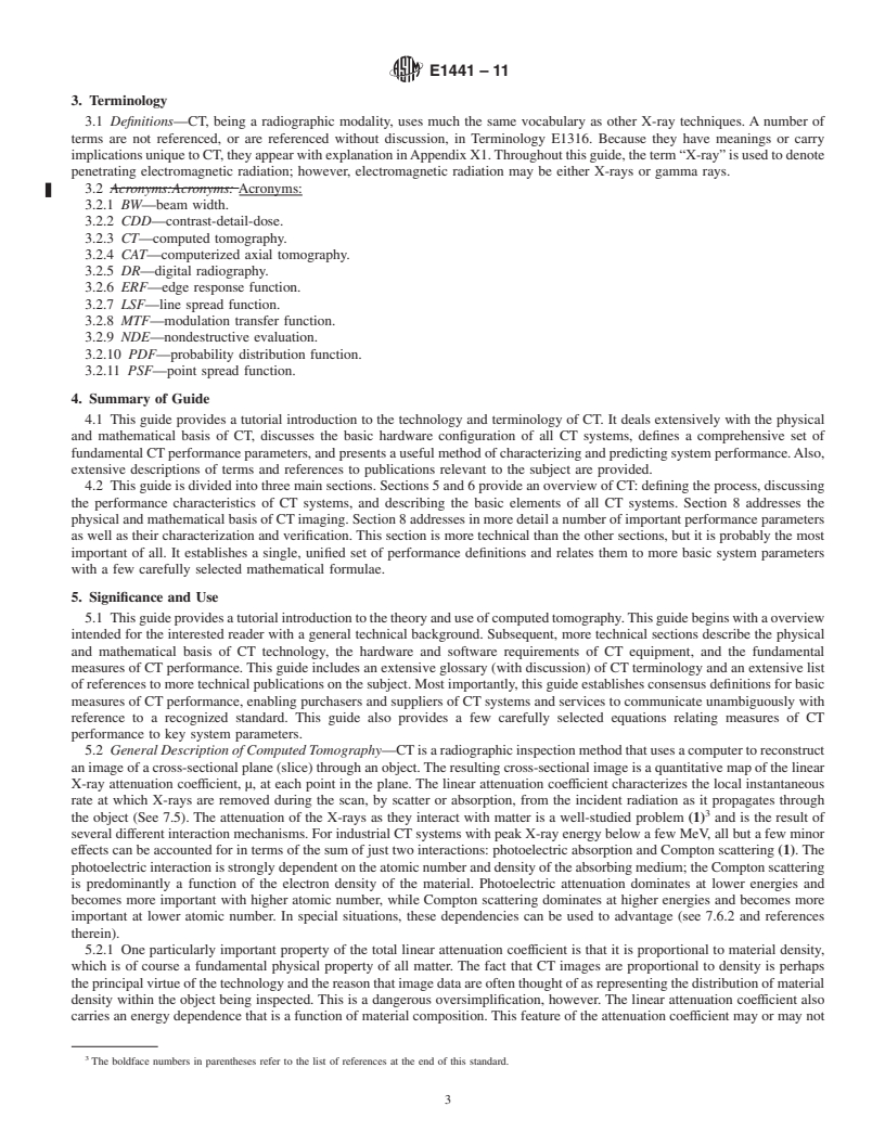 REDLINE ASTM E1441-11 - Standard Guide for Computed Tomography (CT) Imaging